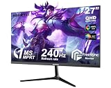 HGFRTEE Gaming-Monitor, 68,6 cm (27 Zoll), 240 Hz, schneller IPS-Monitor, QHD, 2560 x 1440, 1 ms MPRT, FreeSync, HDMI und DisplayPort, 100 % sRGB, VESA-kompatibel, ultradünne Lünette für F-Gaming