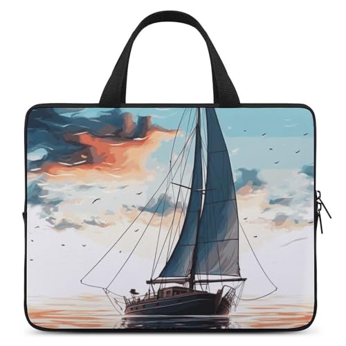 Sac ordinateur 13 pouces bleu en néoprène imperméable avec dragonne
