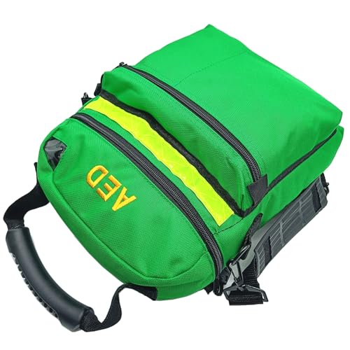 Image of First Aid Bag AED Medical 1st Aid Empty Rescue Defibrillator First Responder Bags for Emergency Critical Healthcare Protection (Bag Only) (Green)