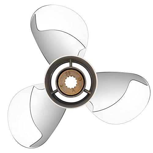 Image of 10 1 /2 x 13 Stainless Steel Outboard Propeller for Mercury Engines 30-70 HP Reference No.48-816704A45, 13 Tooth, RH