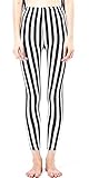 Envio rapido Leggings para Mujer - Rayas Verticales - Blanco y Negro - Idea de Regalo - Talla única