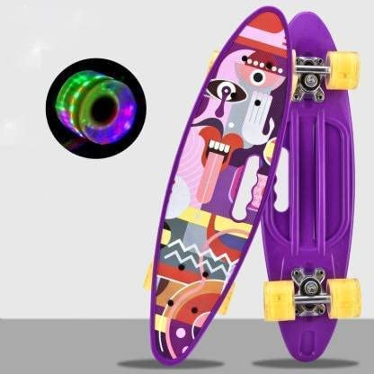DIKUJI ENTERPRISE Skateboard, Double Kick Concave Skate Board 9 Layer Plywood Deck Standard Skateboards for Kids Boys Girls Beginners Teens Adult (Multi_Mix) Wood Skating Board for Kids (Random Color, 3-12 Years, 23.5 X 6 Inch)