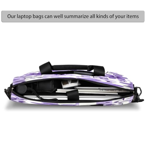 Bolso para laptop con flores moradas 16 pulgadas miniatura 4
