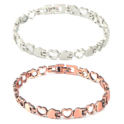 Teegxddy Pulsera magnética de Acero de Titanio de Moda, magnéticas, Pulsera de Terapia magnética Ajustables, Mejora la circulación,A