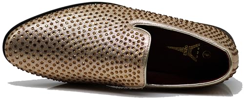 Image of SPK26 Men's Vintage Velvet Rhinestone Designer Dress Loafers Slip On Shoes Classic Tuxedo Dress Shoes