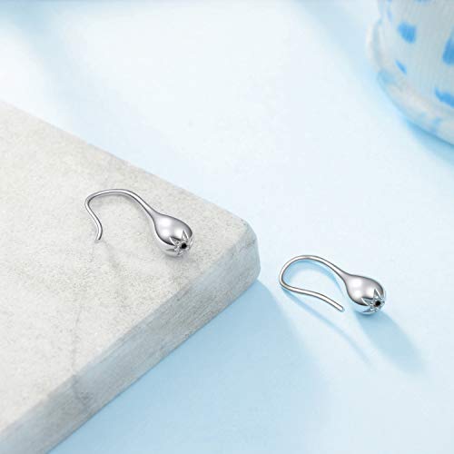 Teardrop Earrings For Women Sterling Silver Tear Drop Pull Through Dangle Earrings Jewelry Gifts #TOP4