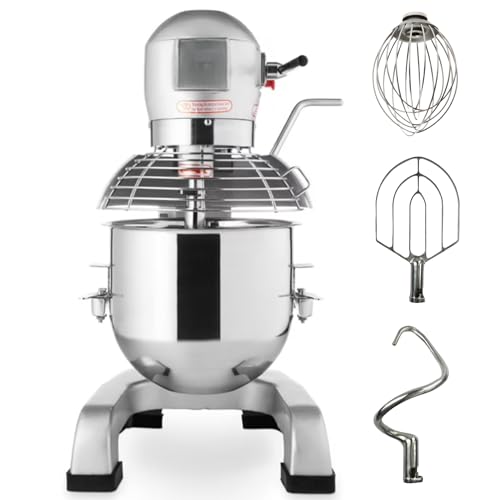 Batidora de batidora profesional de 10 l, movimiento planetario, 3 velocidades, ideal para pastelería y preparaciones culinarias