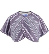 Pongnas Winter Short Cape Women Warm Shawl Washable Double Sided Plush Shoulder Warm Cape Grey