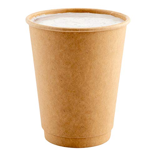 Image of Restaurantware 12 Ounce Disposable Coffee Cups, Pack of 25 Double Wall Paper Drinkware - Insulated with a Rolled Rim, Ideal for Takeaways, Tea, Iced Tea, Hot Chocolate, Cold Beverages and More