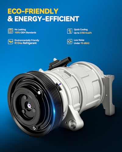 Image of PHILTOP 2011524 Air Conditioner AC Compressor with Clutch for Dodge Grand Caravan 2001-2007,Caravan 2003, 2001-2002, 2004-2007 3.3L, Chrysler Town & Country 2001-2007,Voyager 2001-2003 3.3L