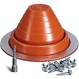 VIVIDA #3 Silicone Metal Roof Pipe Flashing Boot, High Temp Flexible Roof Jack Vent Boot for Pipe OD 1/4' to 5', Screws & Hex Socket Included, 1 Pack