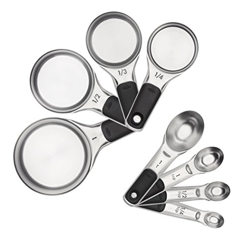 Comparison: Best Measuring Cups And Spoons Set 3 OXO Good Grips Stainless Steel Measuring Cups and Spoons 8-Piece Set, 4 Cups and 4 Spoons