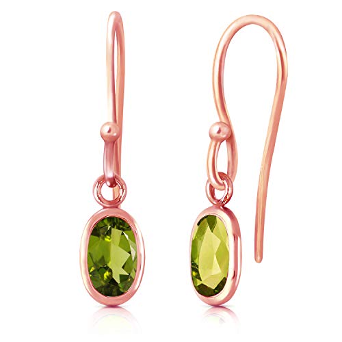 Galaxy Gold Gg 1 Carat 14K Solid White Rose And Yellow Gold Faithful Peridot Earrings 3881 (Rose-Gold) #TOP24