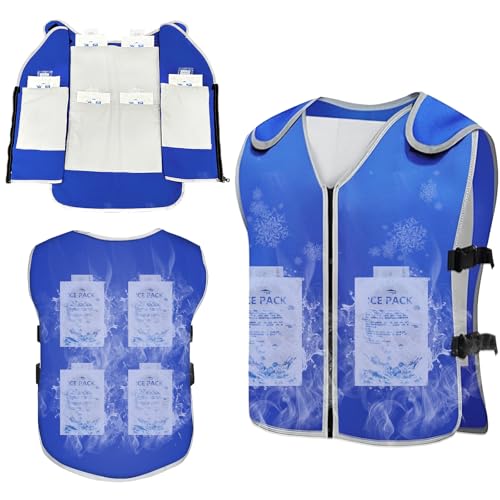 Callicebus Ice Vest, Cooling Vest for Men & Women with 30 PCS Ice Packs, Adjustable Cool Jacket with...