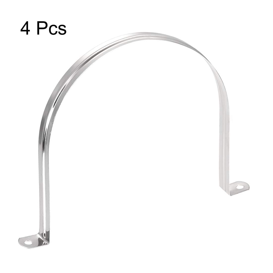 TA-VIGOR 4Pcs Rigid Pipe Straps, 160mm 2 Holes Stainless Steel Tension Tube Clip Clamp - Image 3