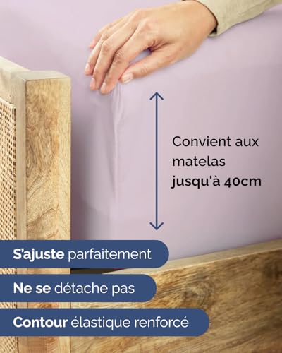 Drap housse 160x200 cm bonnet 40 cm pour matelas extra profond - 4