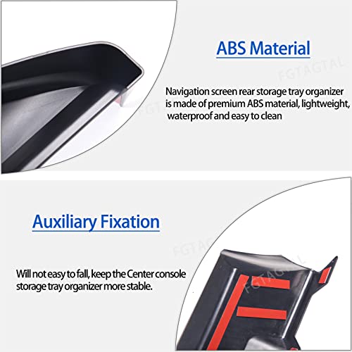 Center Console Storage Box Compatible with Chevrolet Corvette C8 2020-2025, ABS Navigation Screen Rear Storage Tray Organizer, Auto Interior Accessories