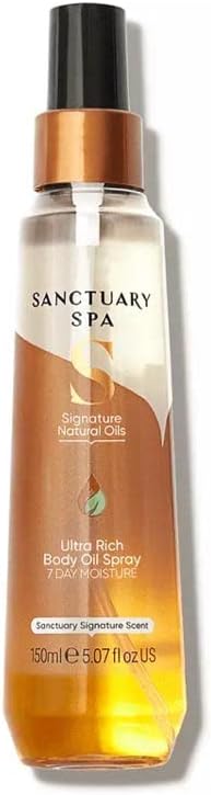 Sanctuary Spa Body Oil Spray, 4 Day Moisture Body Moisturiser, with Olive Oil and Shea Butter, Vegan and Cruelty Free, 250 ml