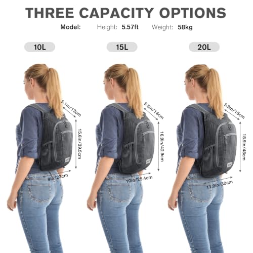 Image of G4Free 10L /15L Hiking Backpack Lightweight Packable Hiking Daypack Small Travel Outdoor Foldable Shoulder Bag