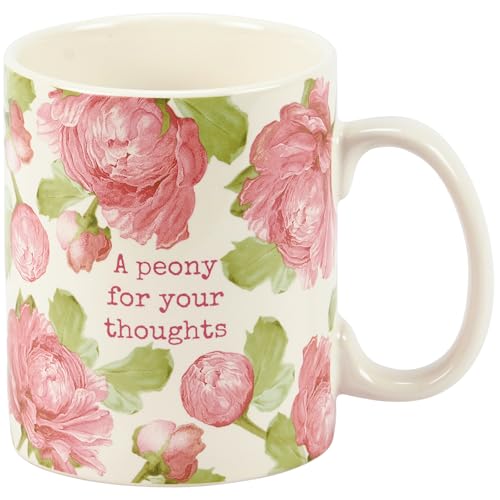 Taza de café de gres 18oz con diseño floral doble cara miniatura 1