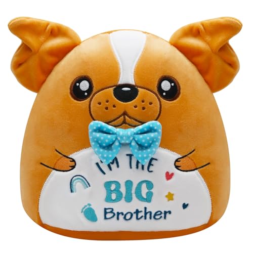 Big Brother Bulldog - Animales de peluche para perro, almohada de felpa realista para cachorros, regalo para niños grandes, 9 pulgadas