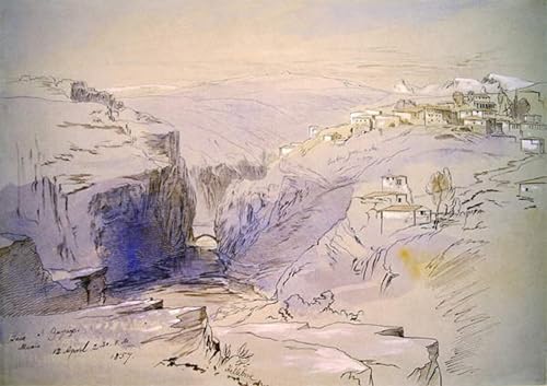 Pintura Baia Zagora Albania Edward Lear en lienzo premium de alta definición 60x90