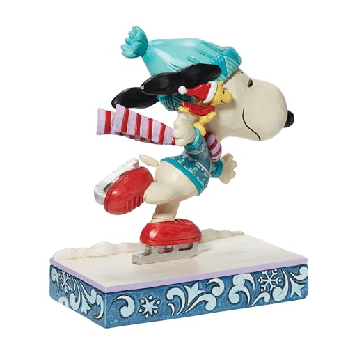 Enesco 6013050 Peanuts By Jim Shore Collection Snoopy And Woodstock Ice Skating Figurine- Stone Resin Hand Crafted Painted Collectible Peanuts Snoopy Figurines Christmas Home Decor Statue thumb #4