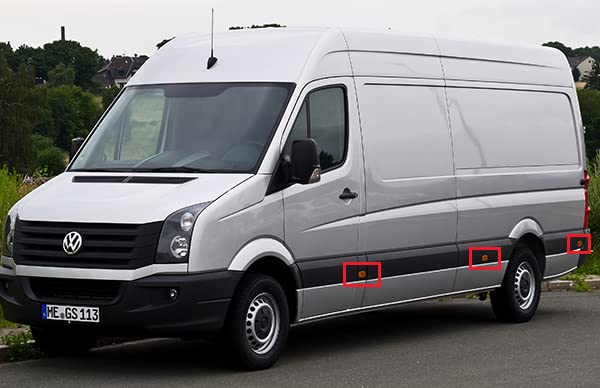 RZG 2x Schwarz Getönte Linse Seitenmarkierungsleuchte LED Blinker Reflektor Licht Für 2014-2022 MB Sprinter 906 907 910 Crafter 2E