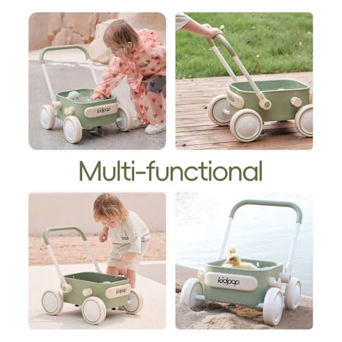 image for Kidpop PULA 2-in-1 Push and Pull-Along Wagon, Baby Push Walker for Fir