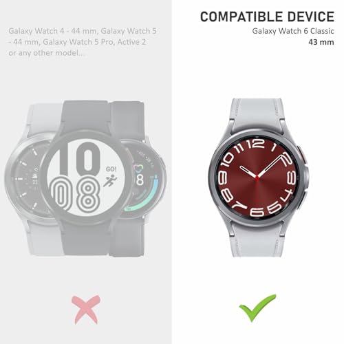 Image of SupCares Military-Grade Gorilla Tempered Glass Screen Protector for Samsung Galaxy Watch 6 Classic (43 mm) With Installation Kit | Transparent | Pack of 2