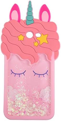 iFunny 3D Cute Cartoon Kawaii Quicksand Unicorn Bling Glitter Kids Girls Soft Silicone Case for Samsung Galaxy J7 2017/J7 V/J7 Perx/J7 Sky Pro/Galaxy Halo/J7 Prime