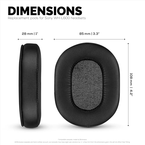 Almohadillas de repuesto para auriculares Sony WH-L600, cuero sintético PU y espuma viscoelástica para mayor comodidad, mejoradas, duraderas y de larga duración, marca Brainwavz miniatura 6