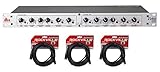 DBX 234XS Professional Crossover with 2 way, 3 Way, 4 Way, or Mono Operation Bundle With (3) RockvilIe RCXFM20E-B 20 Foot Female to Male XLR Mic Cable Black 100% Copper