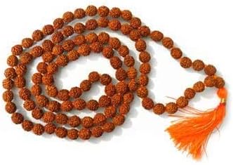 Buycrafty Rudraksha Japa Mala 0.276 in Auténtico indio 108 cuentas rosario escogido a mano para cantar oración meditación mala