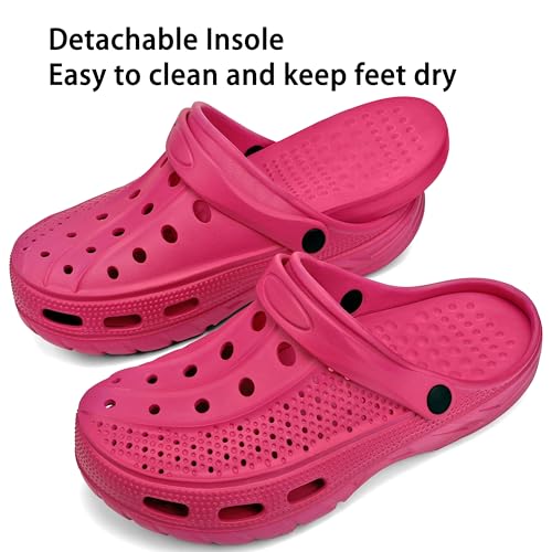 INMINPIN Women and Men Orthopedic Clogs Arch Support Garden Shoes Sandals Slippers with Plantar Fasciitis Feet Insoles,Rose,9.5-10.5 Women/7.5-8.5 Men - Thumbnail 4