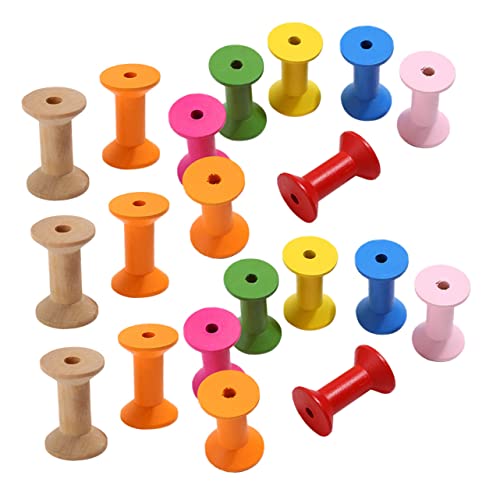 Bobinas de madera pulida de forma spool y estilo vintage para maquetas 2