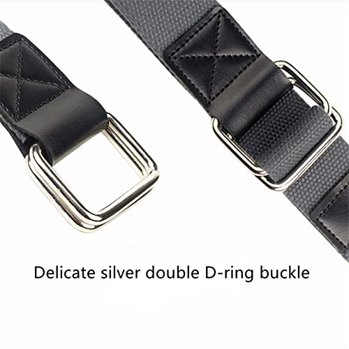 2 Pack Men Women Canvas Web Belt with Double D-ring, 1 1/2" Wide Durable Adjustable Casual Extra Long2