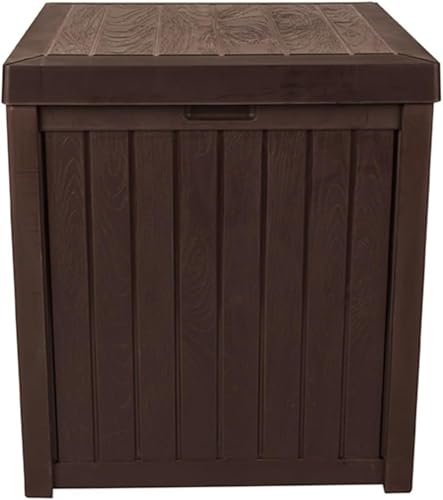 Caja de almacenamiento para exteriores con tapas, soluciones de almacenamiento grises duraderas para patio y jardín, ideal para organizar artículos esenciales al aire libre