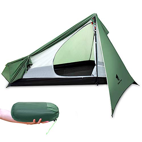 Geertop 1 Person 3-Season 20D Ultralight Backpacking Tent for Camping Hiking Climbing (Pole NOT Included)