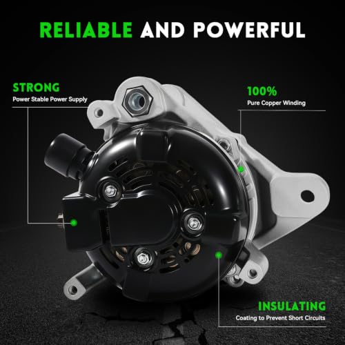 Image of 104211-3910 New Alternator Compatible with Honda Civic L4 2.0L 2016-2022, 12V 135Amp High Output, 7-Groove Pulley Clockwise, Repalce OE 31100-5BA-A01RM 31100-5BA-A01 11931N