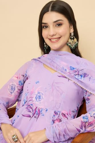 Image of Jwalin Women's Georgette Kurta Pant Set with Dupatta|Ethnic Set