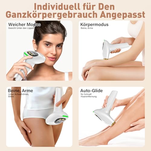 NIKYJM Depiladora Laser IPL con Refrigeración, Innovadora Función 3 en 1 • HR/RA/SC, 9 Nivel de Energía, 999,999 Flashes Depiladora Luz Pulsada para Hombre, Mujer, Piernas, Axilas, Cuerpo - imagen 6