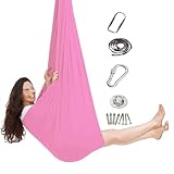 BOSSGE Aerial Yogatuch Sensorische Yogatuch für Kinder verbessern das Gleichgewicht der Kinder und reduzieren die Stressempfindlichkeit des Kindes. Sensorischer Yoga Vertikaltuch (Color : Rosa, Size