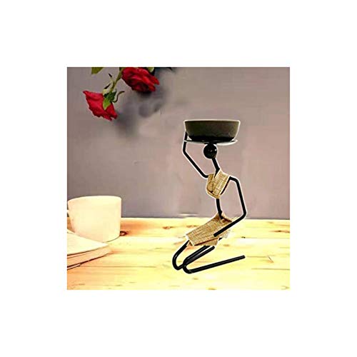 Cicodona 50223994270 Black Metal Candle Holders-Set Of 2 Pillar Candlestick Decorative Table Candle Stand thumb #4