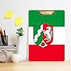 Acrylic Clipboard 12" x 9" Custom Student Clipboards Colorful Clip Boards Classroom School Office Supply North Rhine Westphalia Flag, Silver #5
