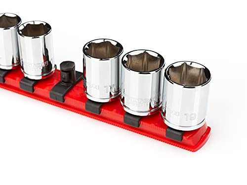 Tekton 3/8 Inch Drive X 13 Inch Socket Rail, 15 Clips (Red) | Osr12115 #TOP1