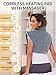 Vofuoti Heating Pad for Neck and Shoulders, Portable Cordless Heating Pad with Massager and Battery, Weighted Electric Heated Neck Shoulder Wrap, 16'' x 22'', 2.2lbs-Gray