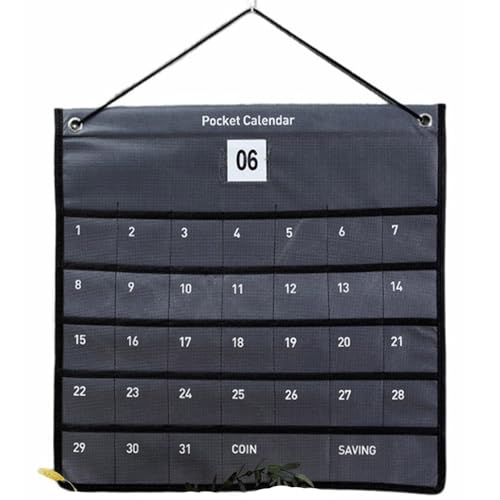 カレンダーポケット多目的ポケット ウォールポケット お薬カレンダー 壁掛け 収納ポケット 1ヶ月壁掛け収納 小物収納 省スペース 玄関 吊り下げ カードサイズポケット