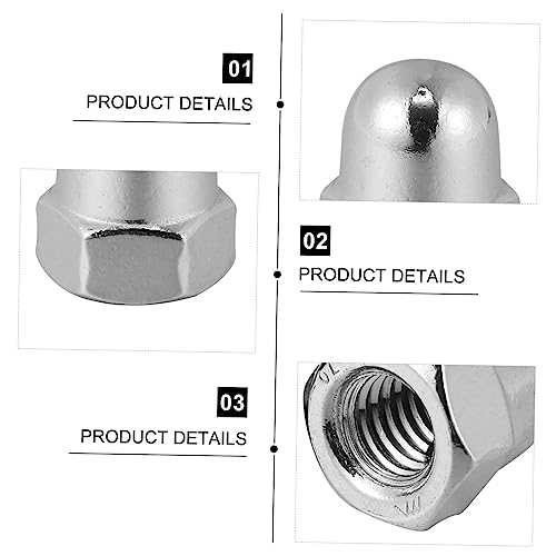 OSALADI 50 Peças Tampas De Parafuso De Aço Inoxidável Parafusos De Aço Inoxidável Tampas De Parafuso