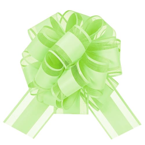 Lilbitty 5 Stück Geschenk Schleife, Große Schleife Riesen Schleife Geschenk. Große Pull Bow für Auto Dekor Hochzeit New Houses Party Feier Geschenkschleife Tüten,Grün